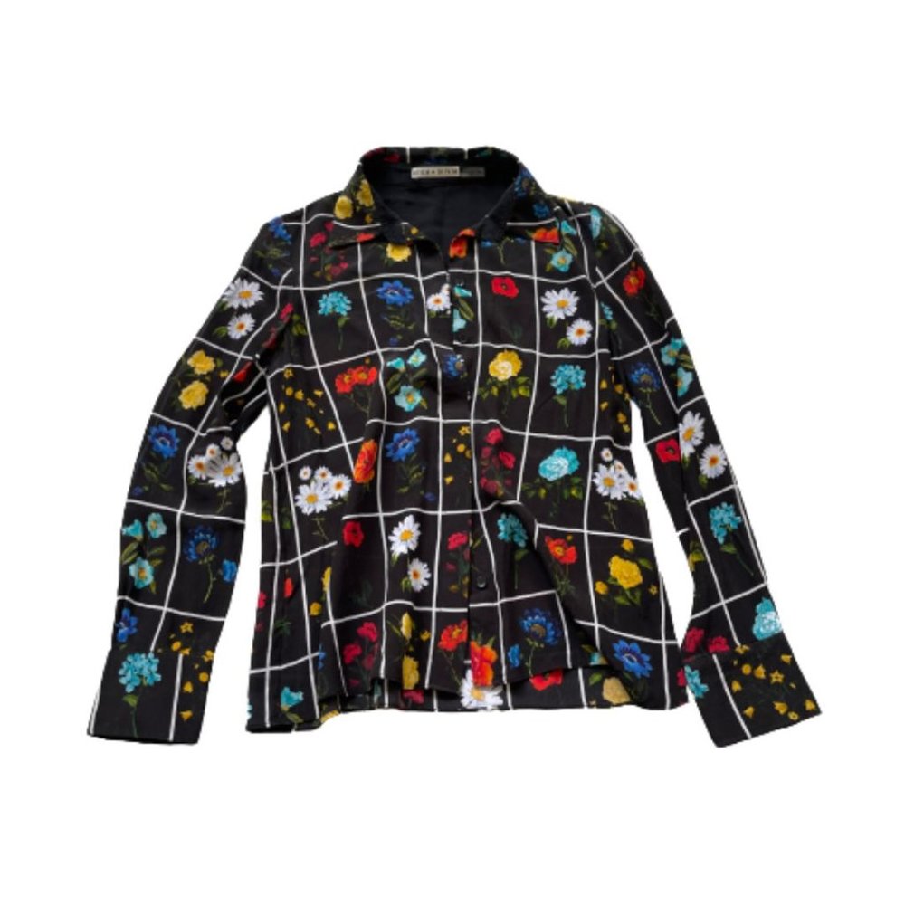 Alice + Olivia Willa Placket Floral Top | Small